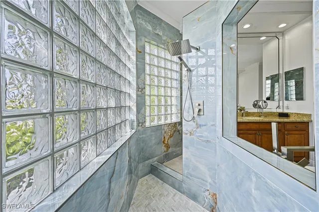 a view of a kitchen with windows