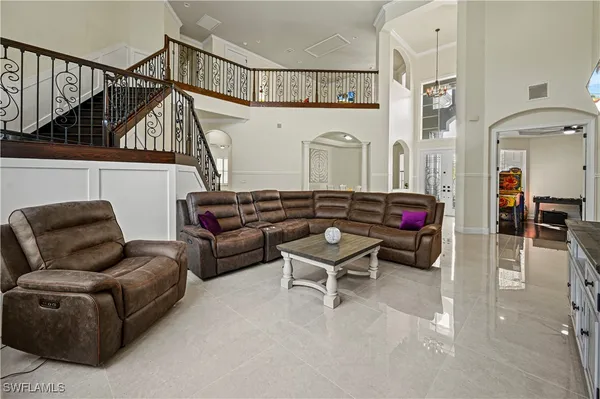 a living room with furniture