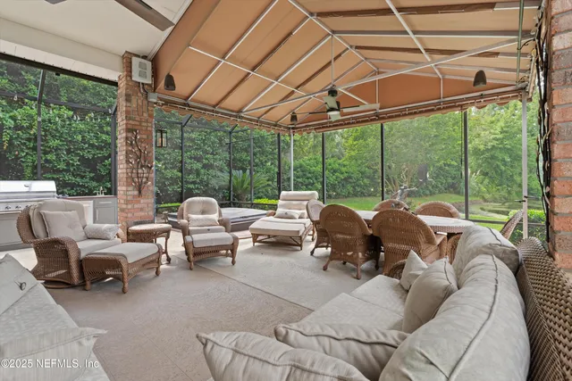 a view of a yard with a tree