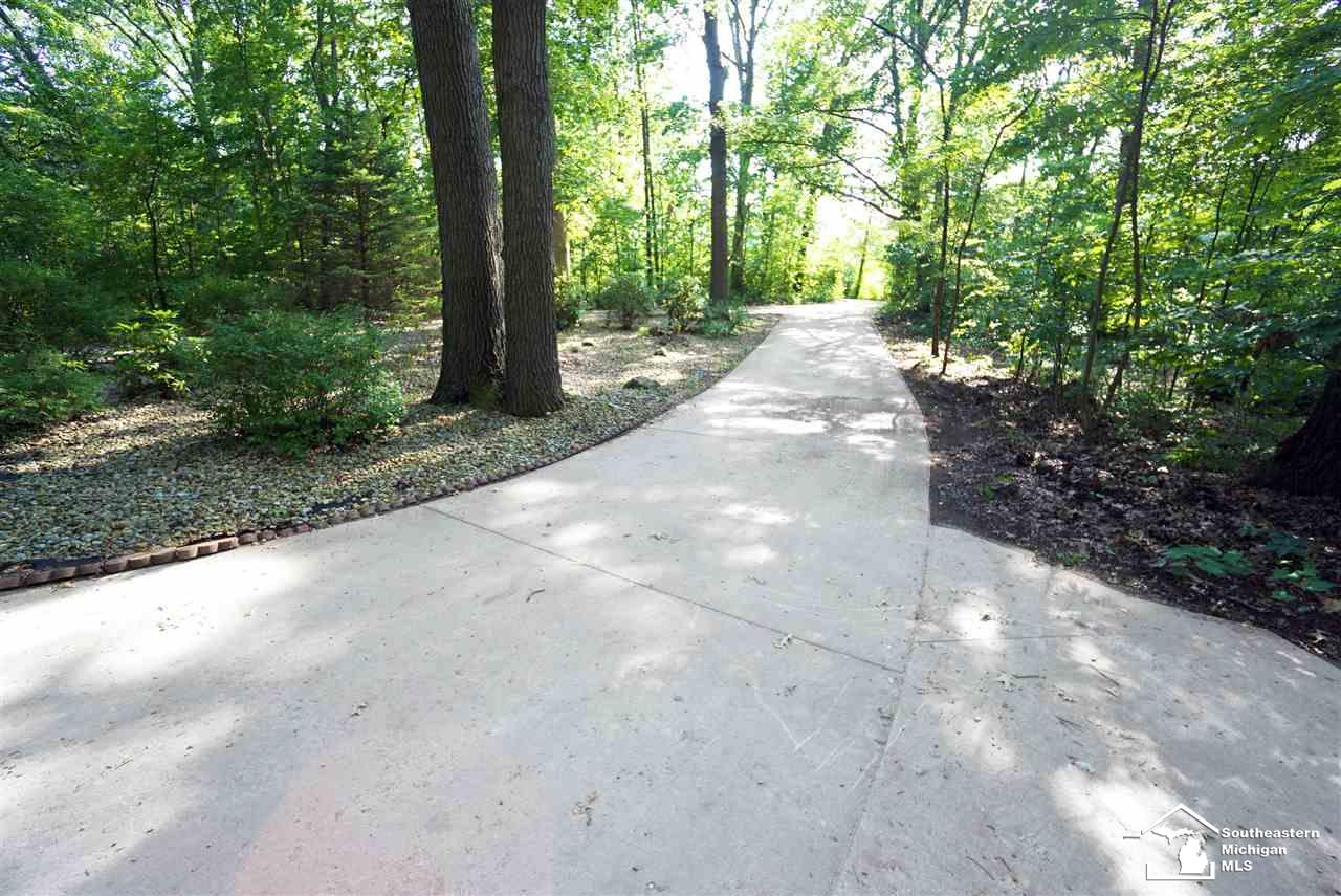 A concrete drive leads you from the entrance on Todd rd through the woods to the home