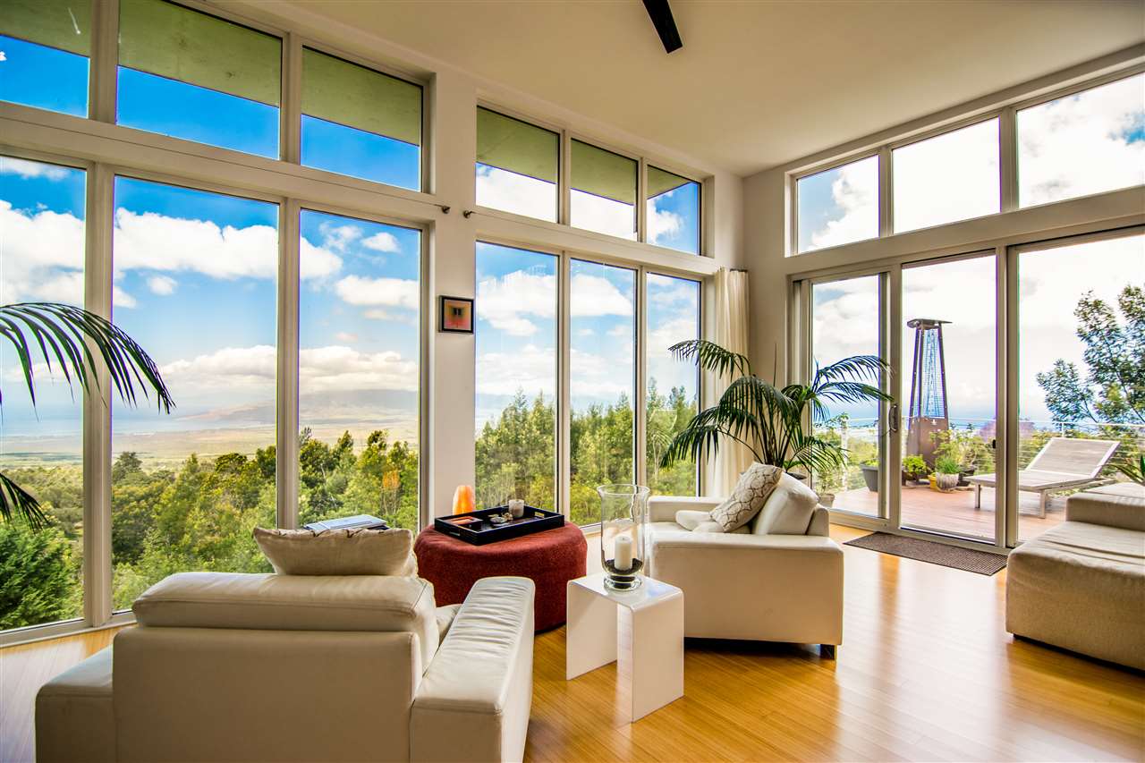 120-122 Ainakula Road Kula, HI 96790 - Photo 3 of 28 a living room with furniture and a large window