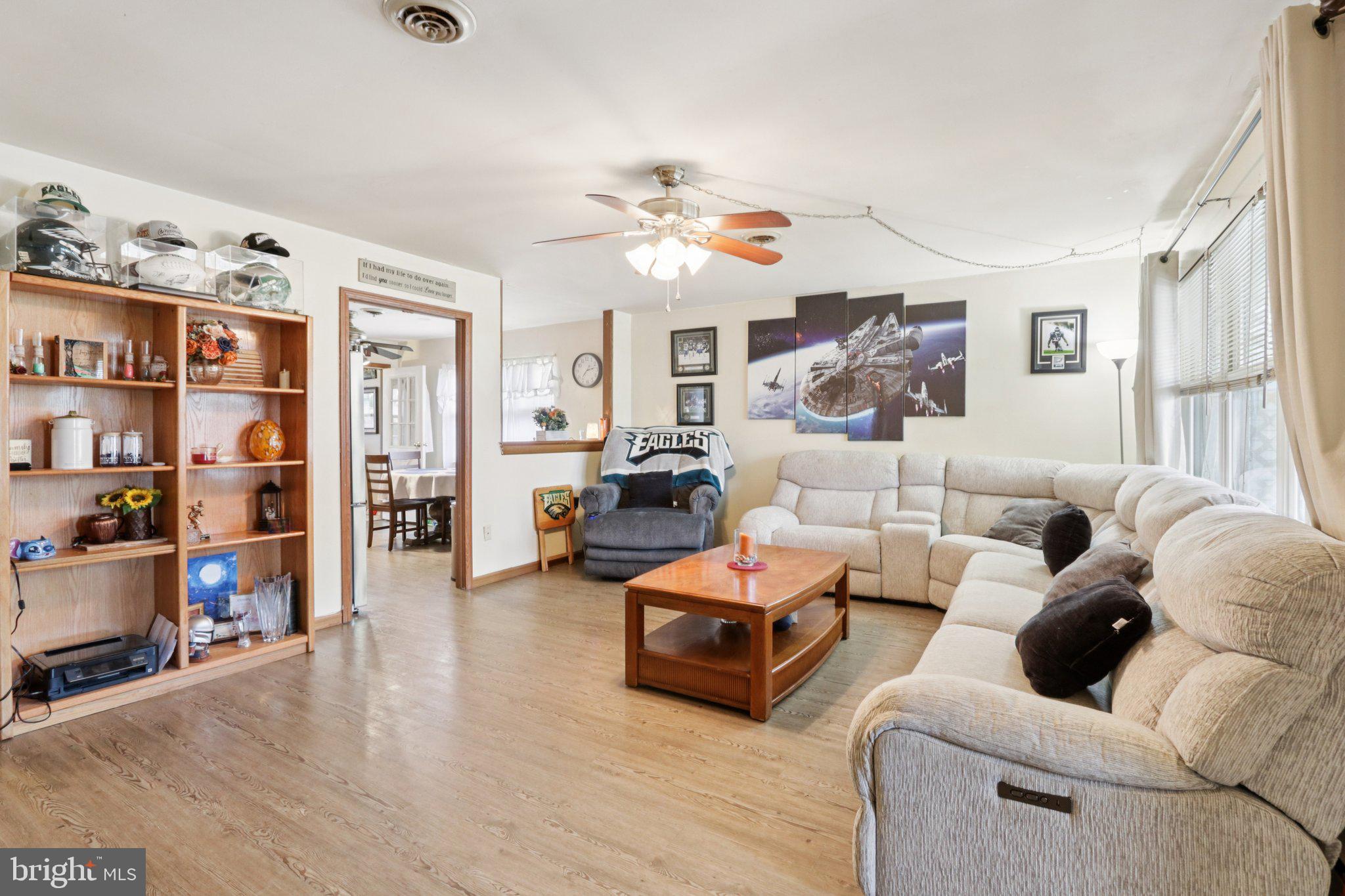 46 Gramercy Place Southampton, NJ 08088 - Photo 7 of 37 a living room with furniture and a ceiling fan