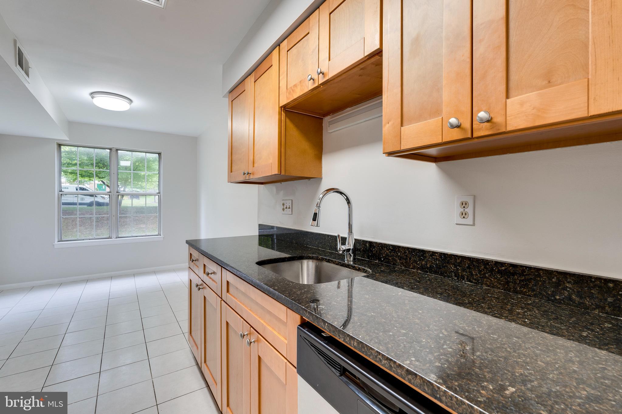 6 Normandy Square Court, Unit 2CB Silver Spring, MD 20906 - Photo 9 of 28 a kitchen with granite countertop a sink and a stove