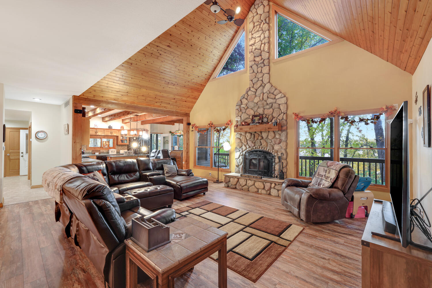 1 River Vly Rnch Road White Heath, IL 61884 - Photo 21 of 66 a living room with furniture large window and a fireplace