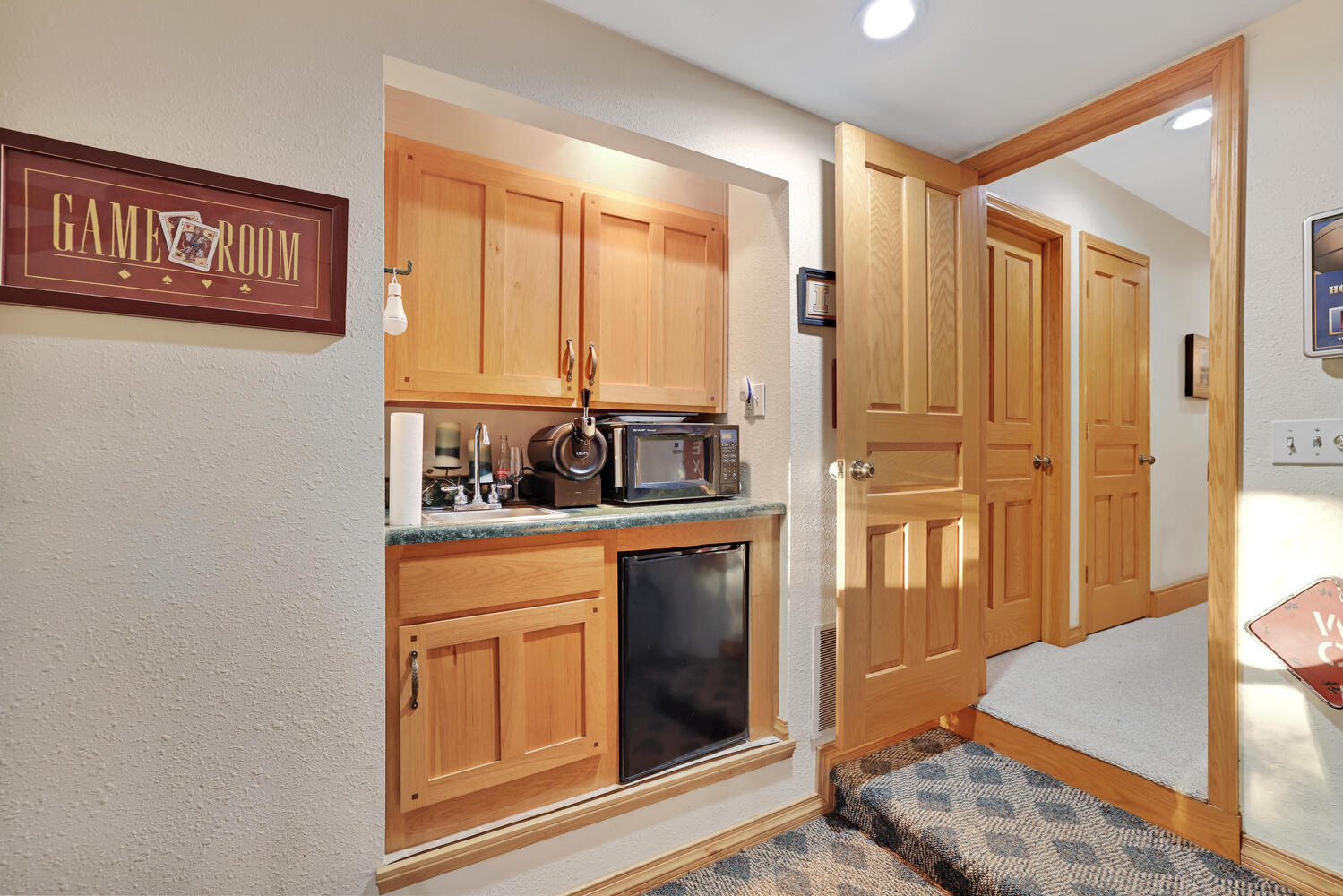 1 River Vly Rnch Road White Heath, IL 61884 - Photo 56 of 66 a en suite bathroom with a granite countertop sink and a mirror