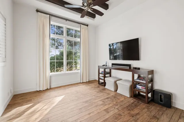 a view of a livingroom with a flat screen tv
