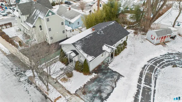 an aerial view of multiple house