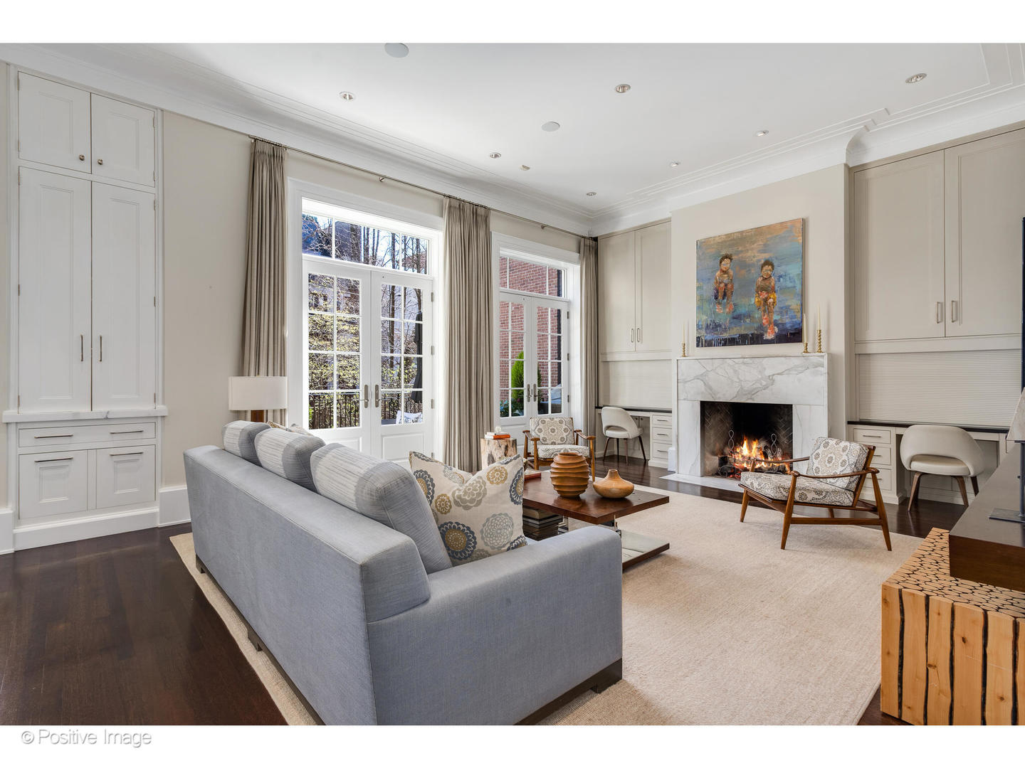 1853 North Burling Street Chicago, IL 60614 - Photo 19 of 86 a living room with furniture and a fireplace