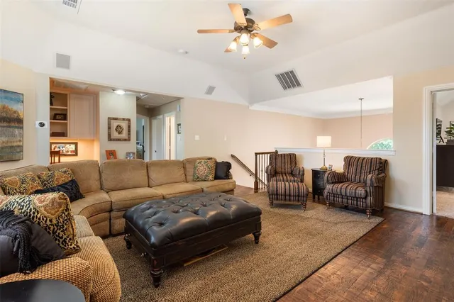 a living room with furniture