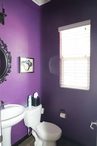 a white toilet sitting next to a bathroom sink