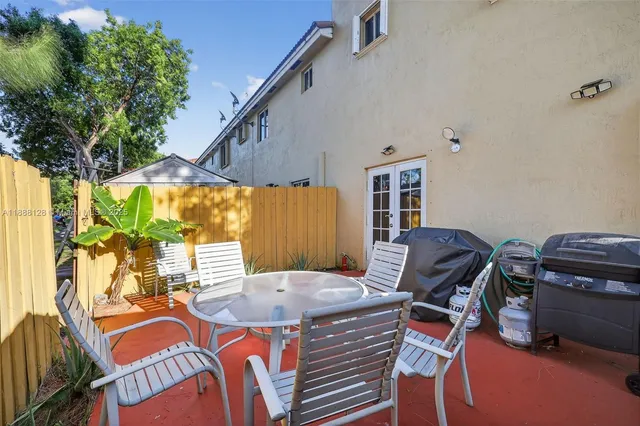 a outdoor space with furniture