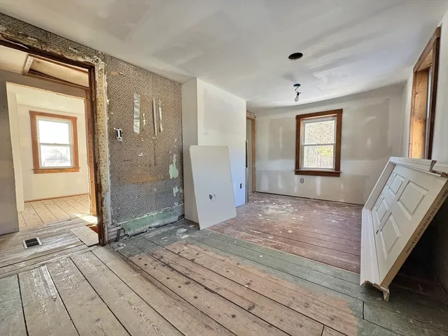 a view of a bedroom from window