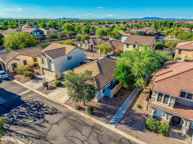an aerial view of multiple house
