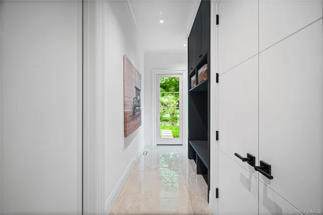 a view of hallway with stairs