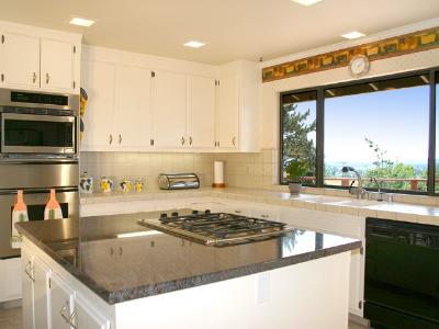 901 Warrington Road Santa Rosa, CA 95404 - Photo 5 of 10 a kitchen with a stove a sink and a microwave
