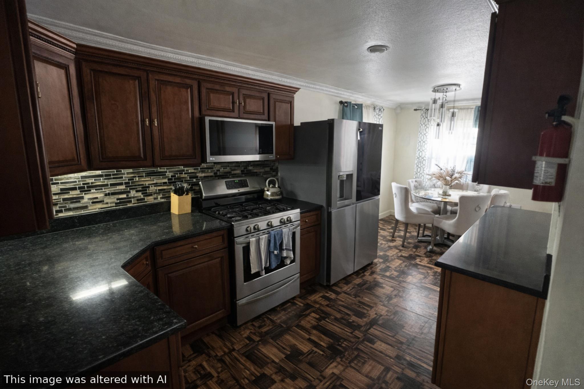 241-16 148th Road Queens, NY 11422 - Photo 3 of 28 a kitchen with stainless steel appliances granite countertop a stove refrigerator and microwave