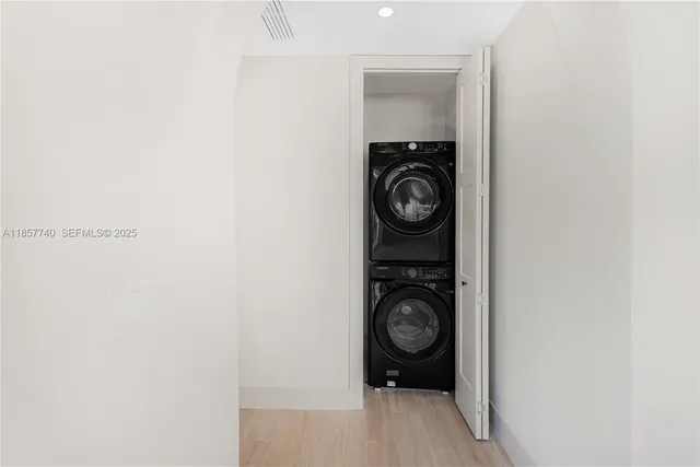 a view of small space with washer and dryer