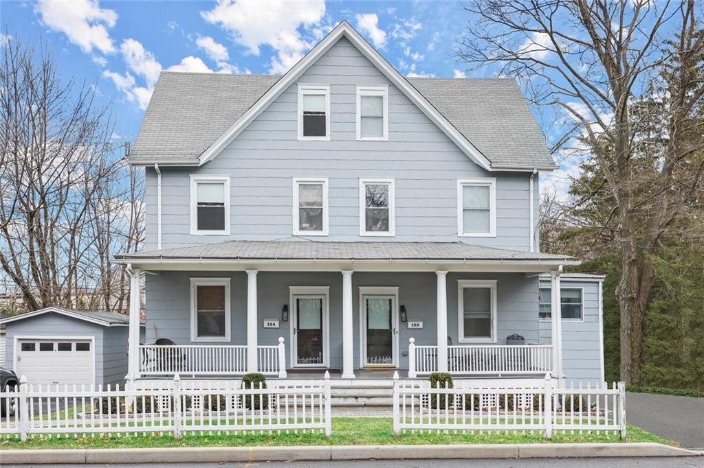 Front elevation with private driveway