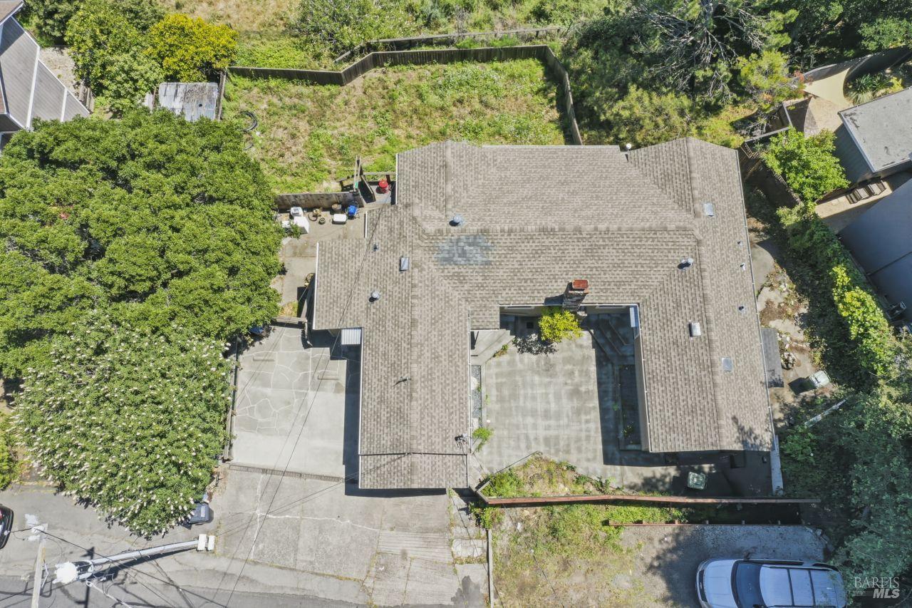 111 Altena Street San Rafael, CA 94901 - Photo 44 of 46 an aerial view of a house with a yard and large tree