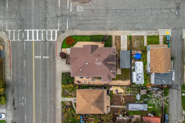 an aerial view of a city
