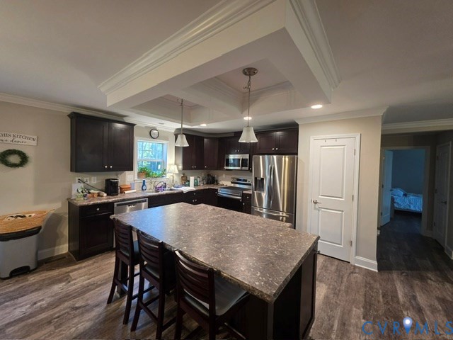 3125 Abilene Road Farmville, VA 23901 - Photo 5 of 17 Kitchen featuring a coffered ceiling with recessed