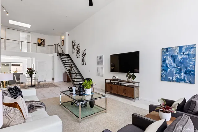 a living room with furniture