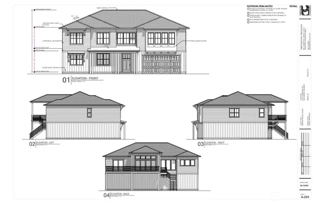 a view of wooden house with a large window