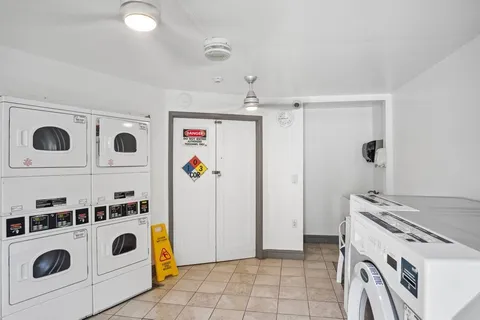 a view of kitchen and washer and dryer