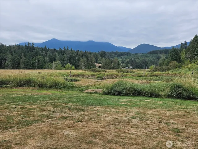 a view of an outdoor space and mountain view