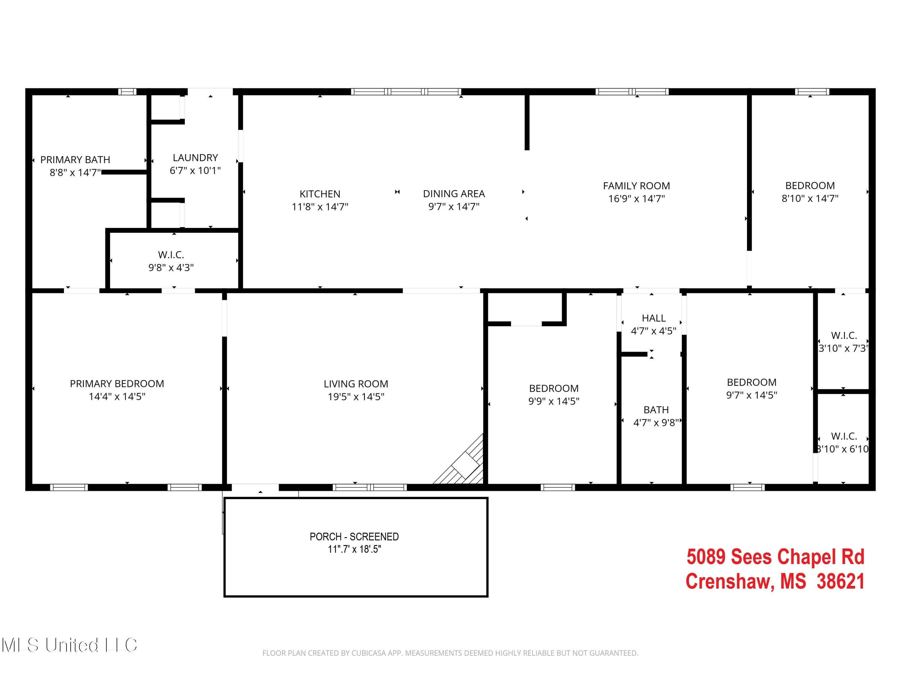 5089 Sees Chapel Road Crenshaw, MS 38621 - Photo 52 of 52 5089 SEES CHAPEL - FLOOR PLAN