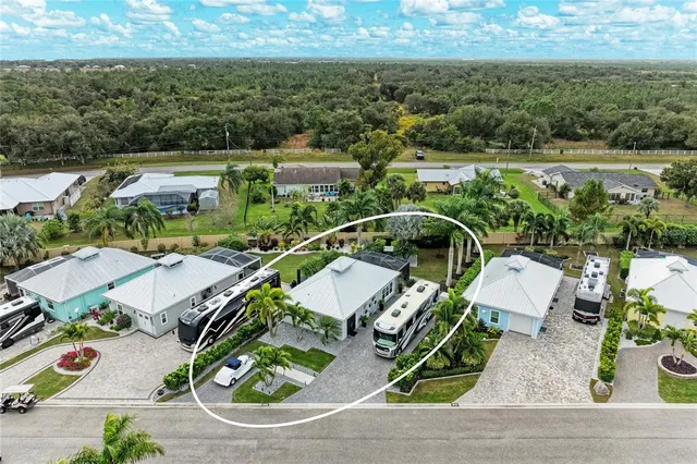 an aerial view of multiple house