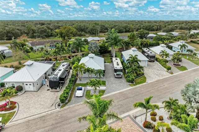 an aerial view of multiple house