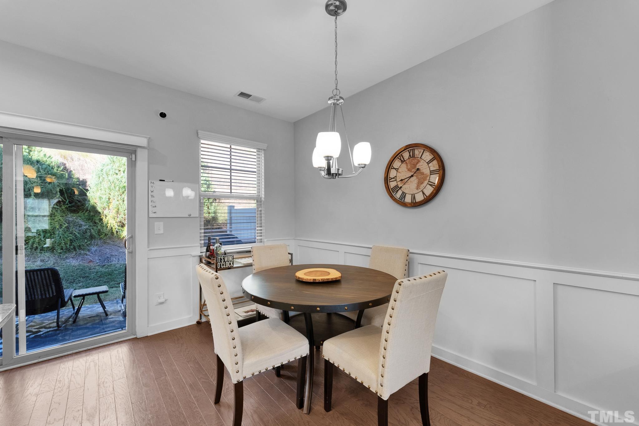 7810 Allscott Way Raleigh, NC 27612 - Photo 19 of 29 a view of a dining room with furniture window and wooden floor