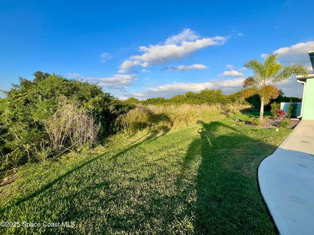 a view of a yard with an outdoor space