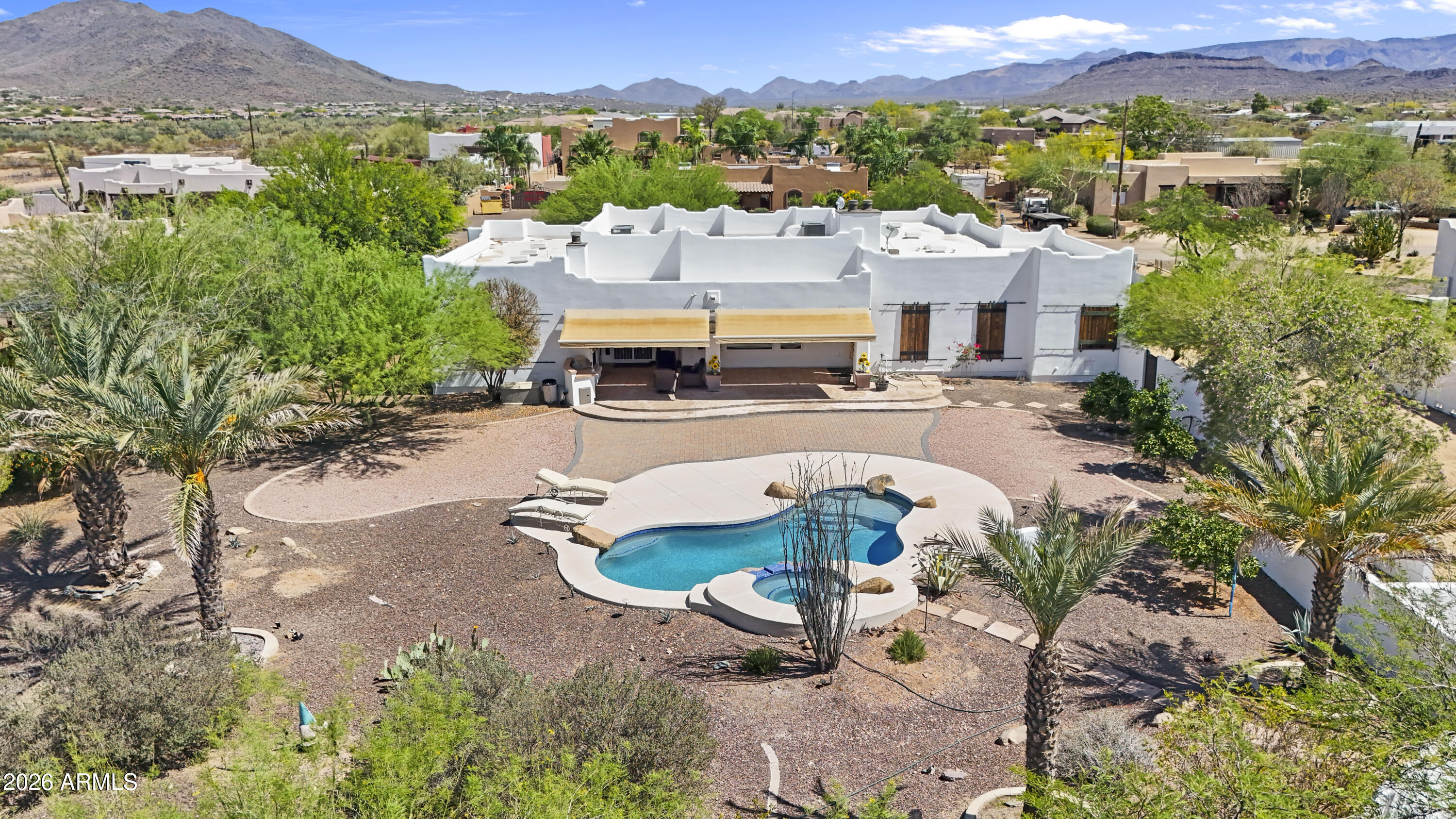 605 West Ridgecrest Road Phoenix, AZ 85086 - Photo 8 of 40 an aerial view of a house with yard swimming pool and outdoor seating