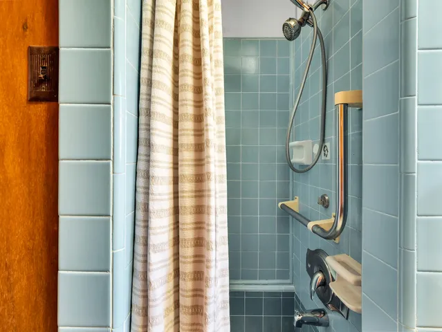 a bathroom with a shower