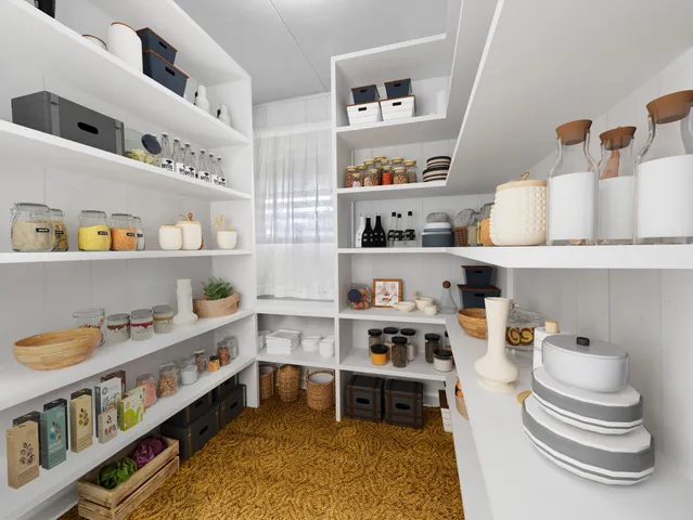 a workspace with furniture and book shelf