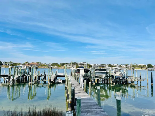 a view of a lake with a city