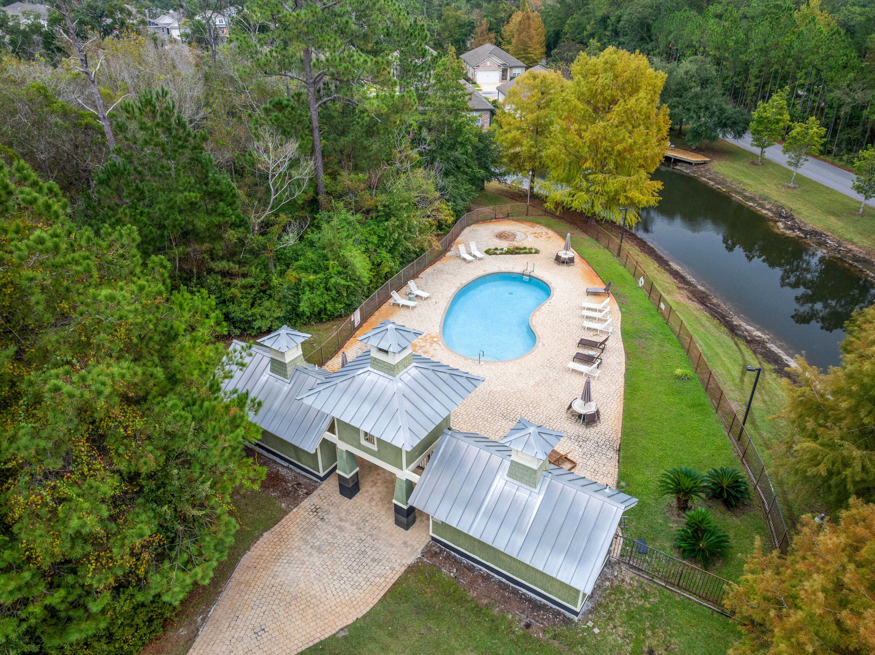 40 Oyster Boulevard Freeport, FL 32439 - Photo 29 of 30 an aerial view of a house with outdoor space pool seating area and yard