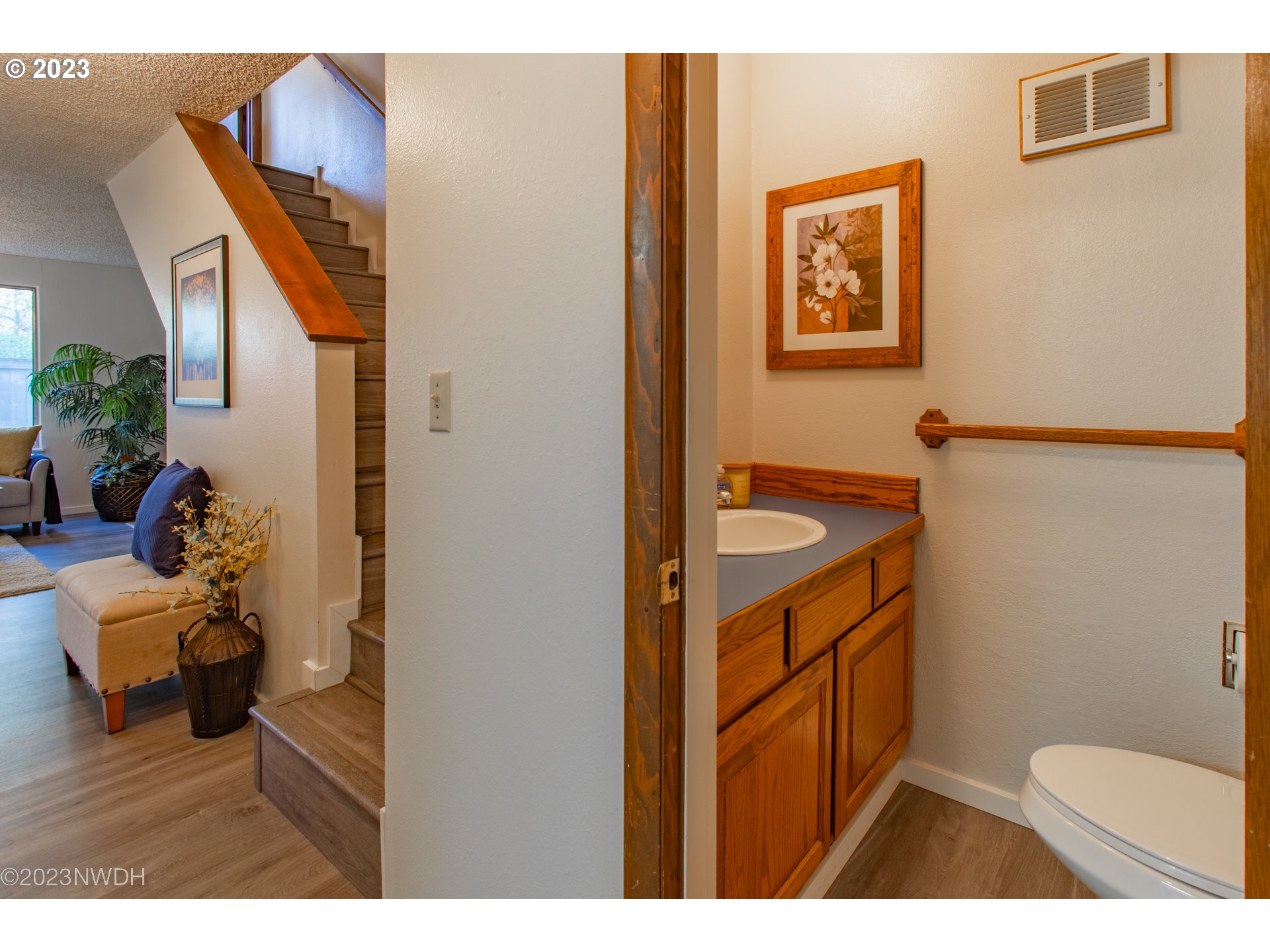 1302 Quaker Street Eugene, OR 97402 - Photo 3 of 28 a bathroom with a sink a toilet and shower