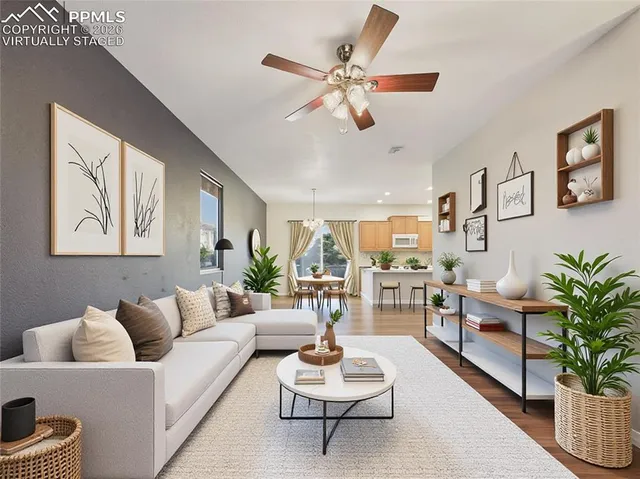 a living room with furniture