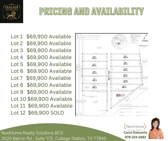$69,900 | 0 Isaiah Estates, Bryan, TX 77808