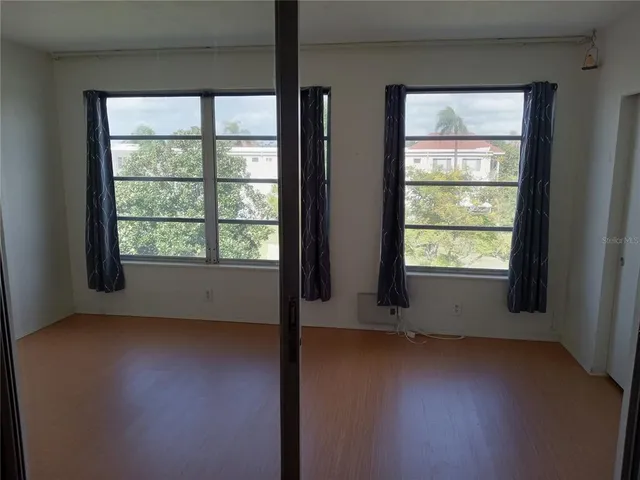 an empty room with a window