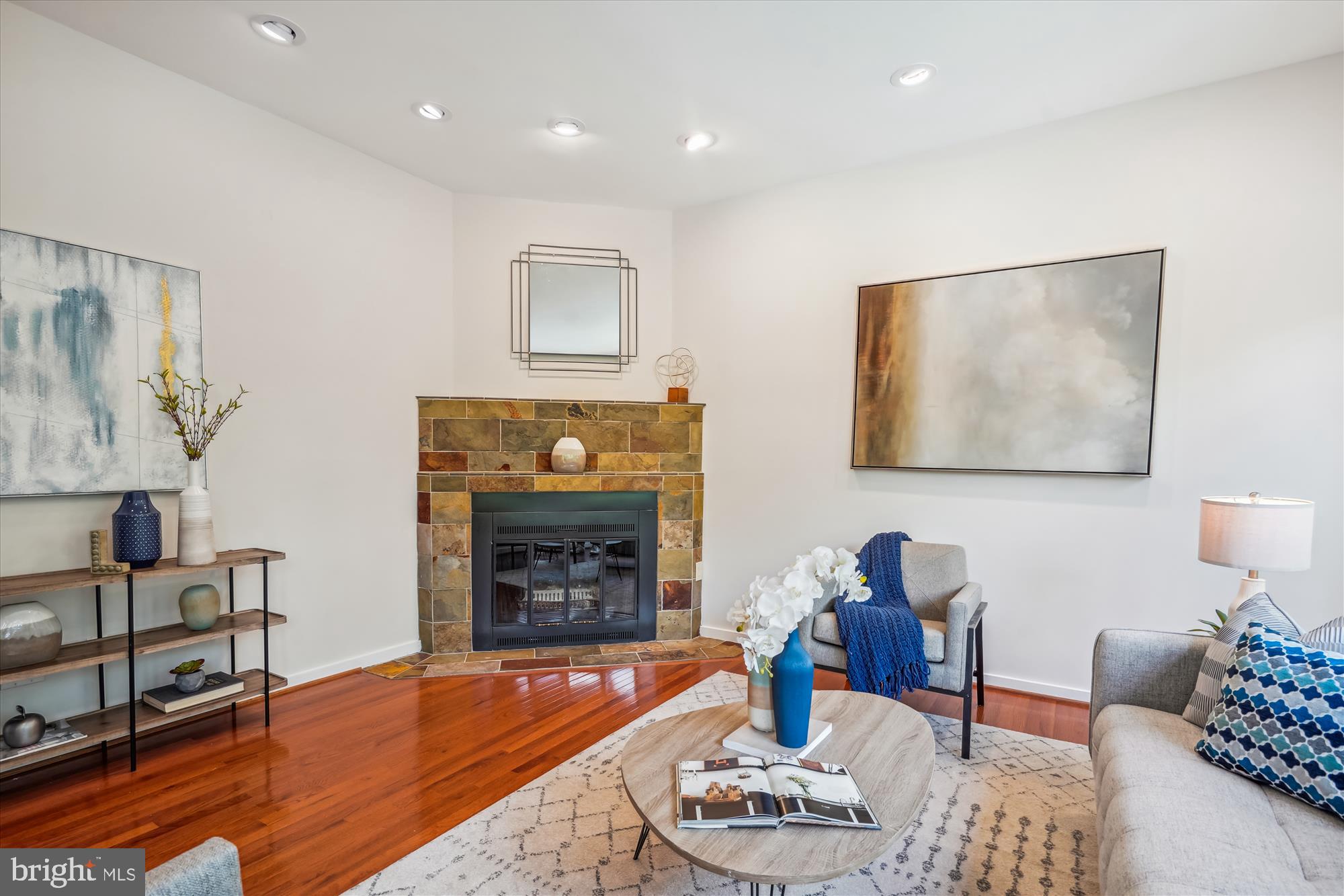 6424 Ridge Drive Bethesda, MD 20816 - Photo 19 of 69 2nd stone fireplace, hardwood flooring