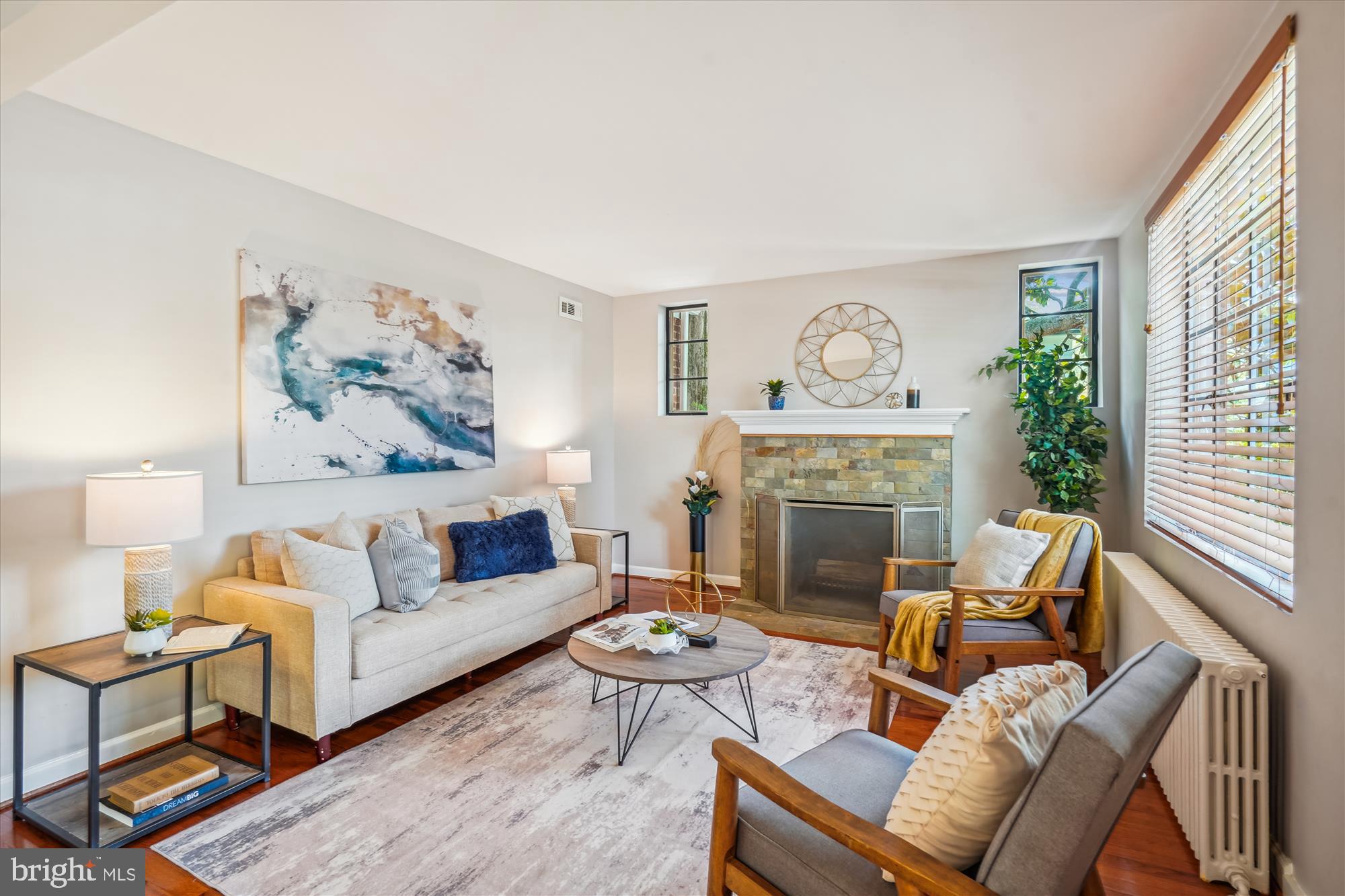 6424 Ridge Drive Bethesda, MD 20816 - Photo 8 of 69 Spacious Living room with stone fireplace