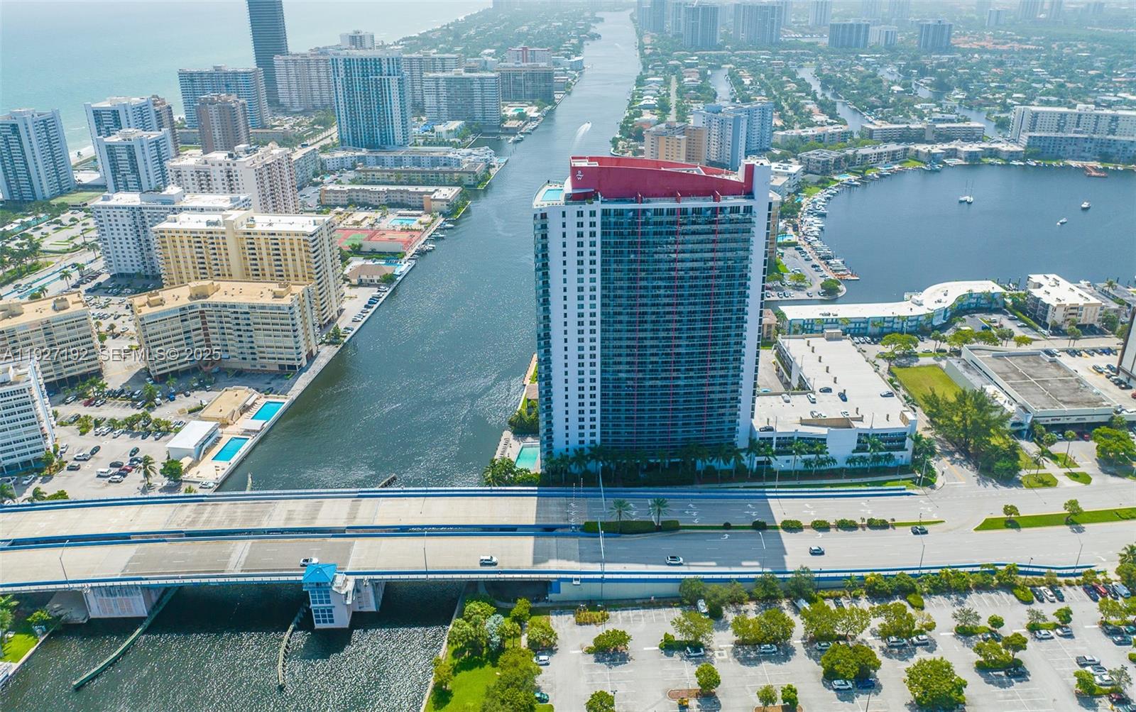 2602 East Hallandale Beach Boulevard, Unit R708 Hallandale Beach, FL 33009 - Photo 28 of 42 a city view with tall buildings