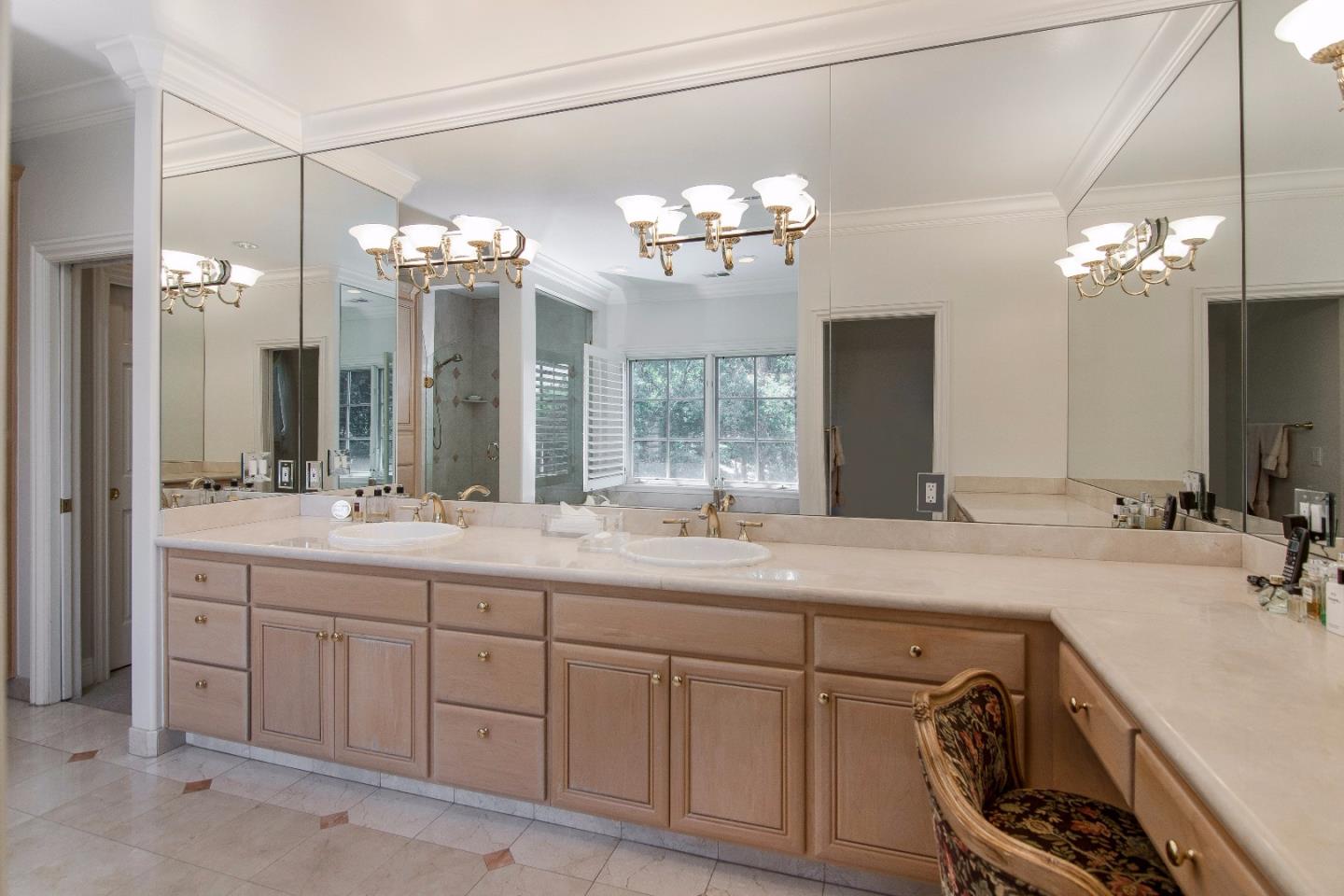 37 Valley Road Atherton, CA 94027 - Photo 22 of 26 a bathroom with a sink double vanity and a mirror