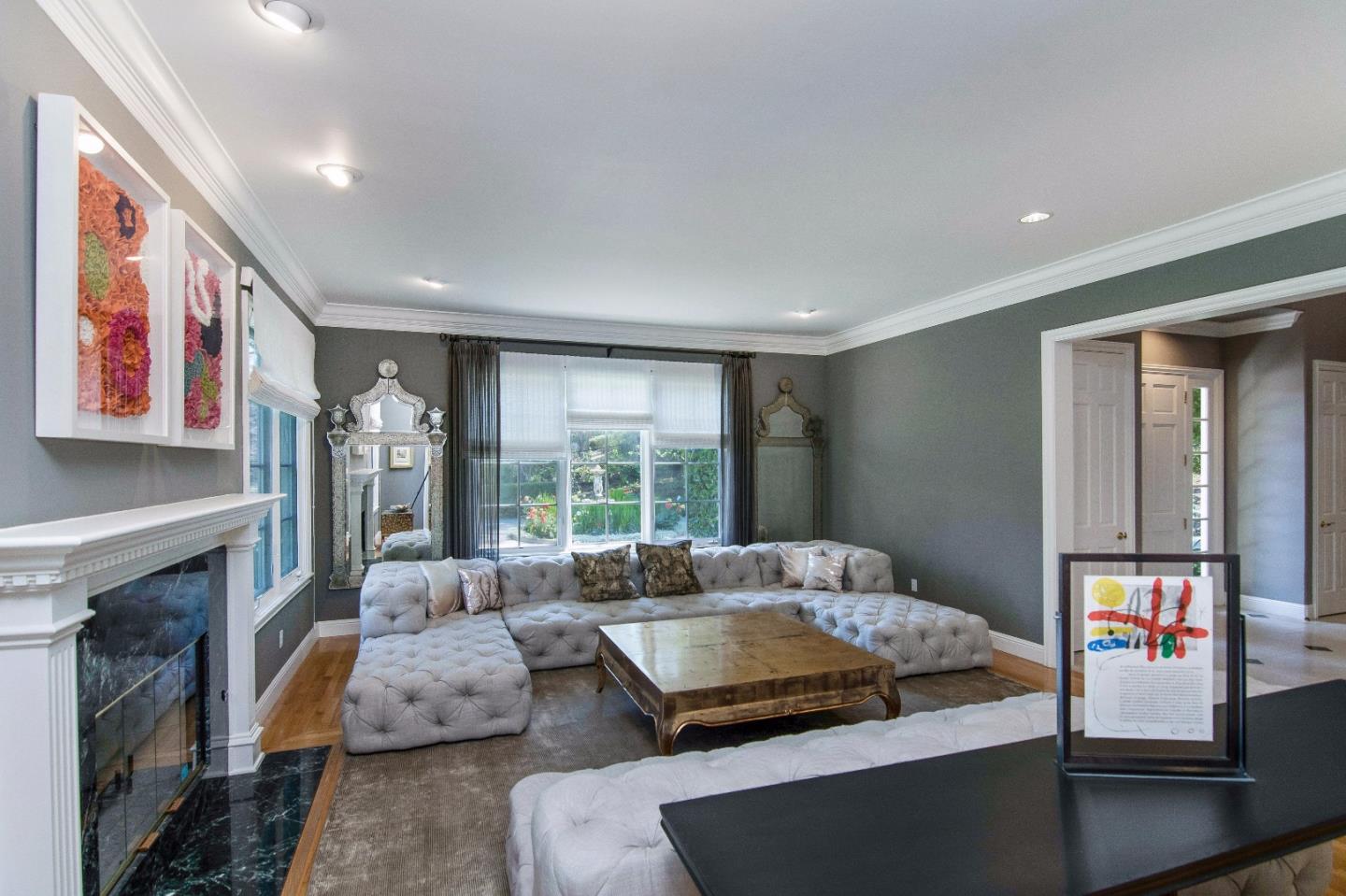 37 Valley Road Atherton, CA 94027 - Photo 5 of 26 a living room with furniture and a fireplace