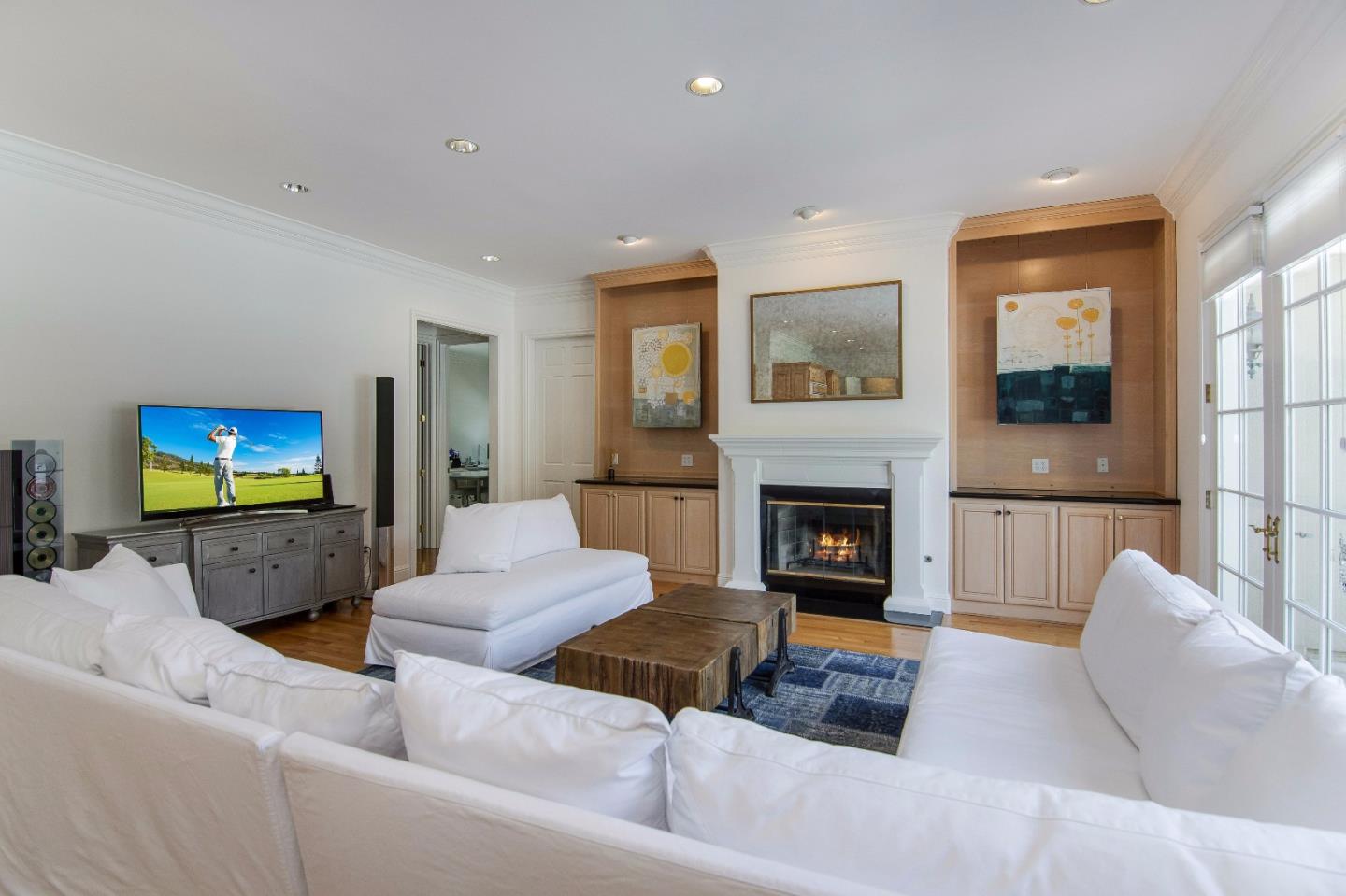 37 Valley Road Atherton, CA 94027 - Photo 7 of 26 a living room with furniture and a fireplace
