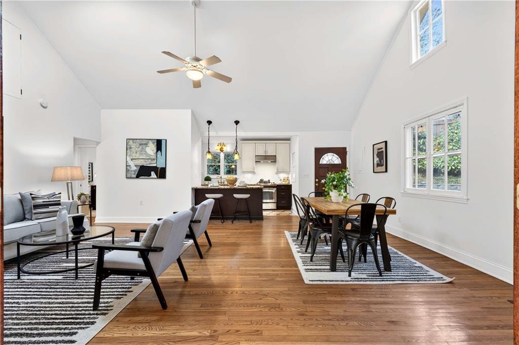 421 Emory Drive Northeast Atlanta, GA 30307 - Photo 11 of 42 a view of a dining room with furniture window and wooden floor